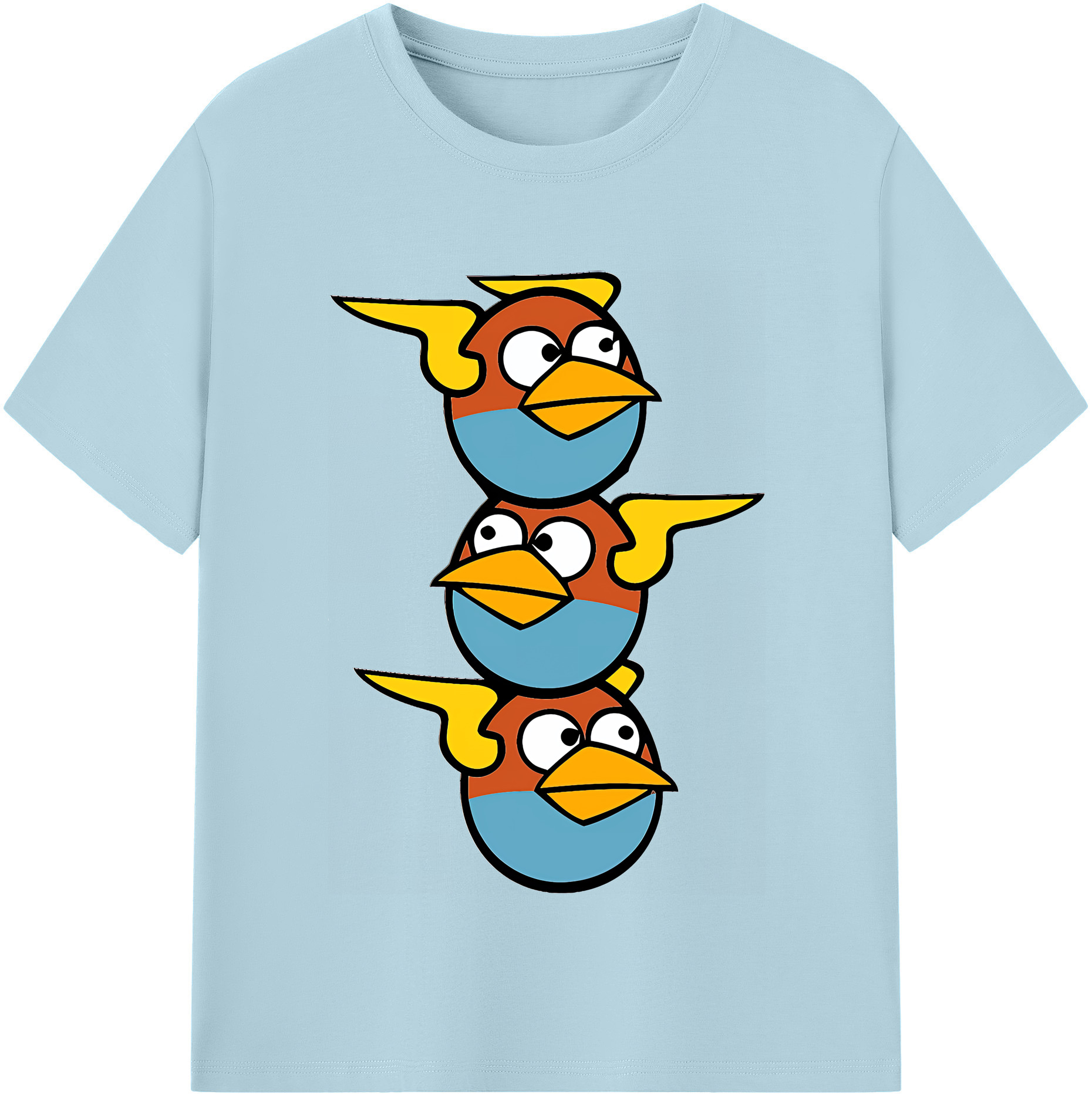 （画像用） Angry Birds アングリーバード 綿100％半袖Tシャツ（フロントプリント）